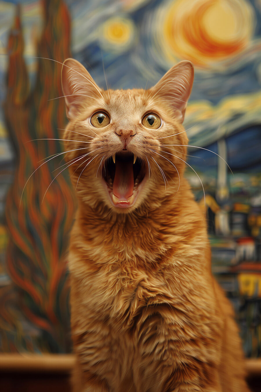 Gato a bocejar — design completo