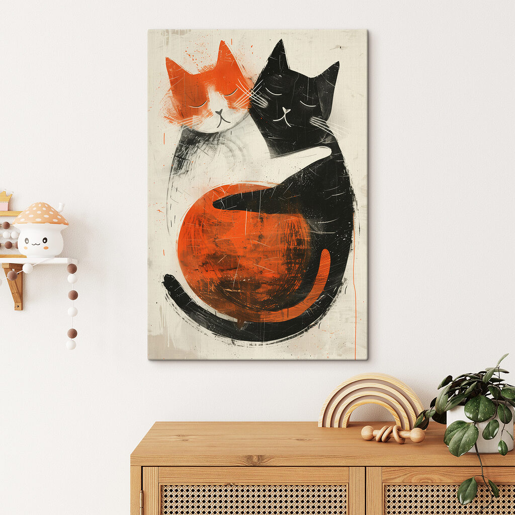 Dois gatos abraçados — interior 3