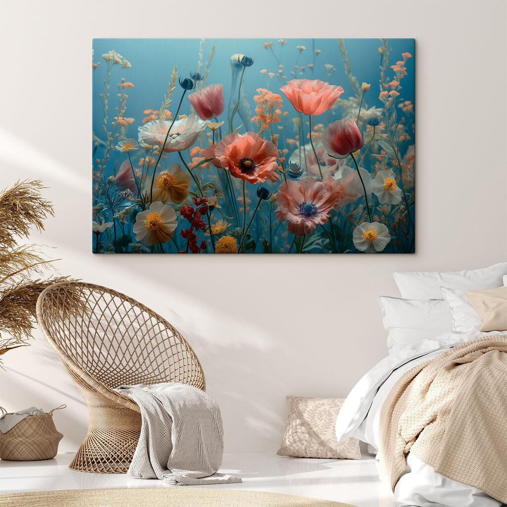 Papoilas em céu turquesa — interior 2