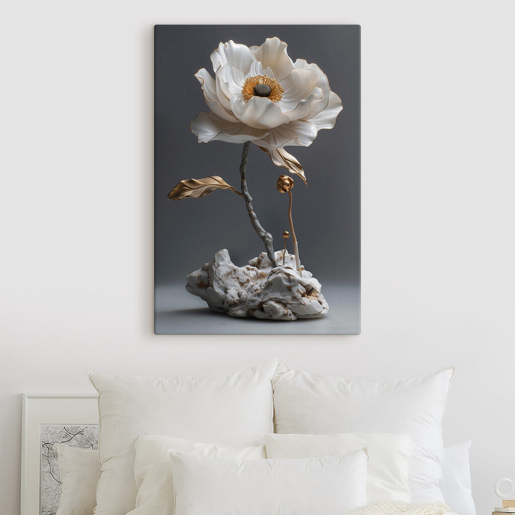 Flor sobre raízes rochosas — interior 2
