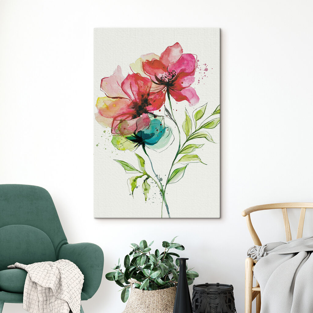 Duas flores em aguarela — interior 1