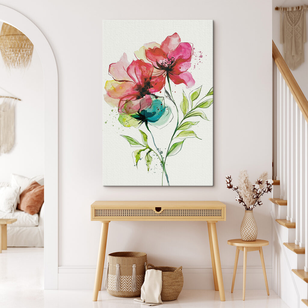 Duas flores em aguarela — interior 2