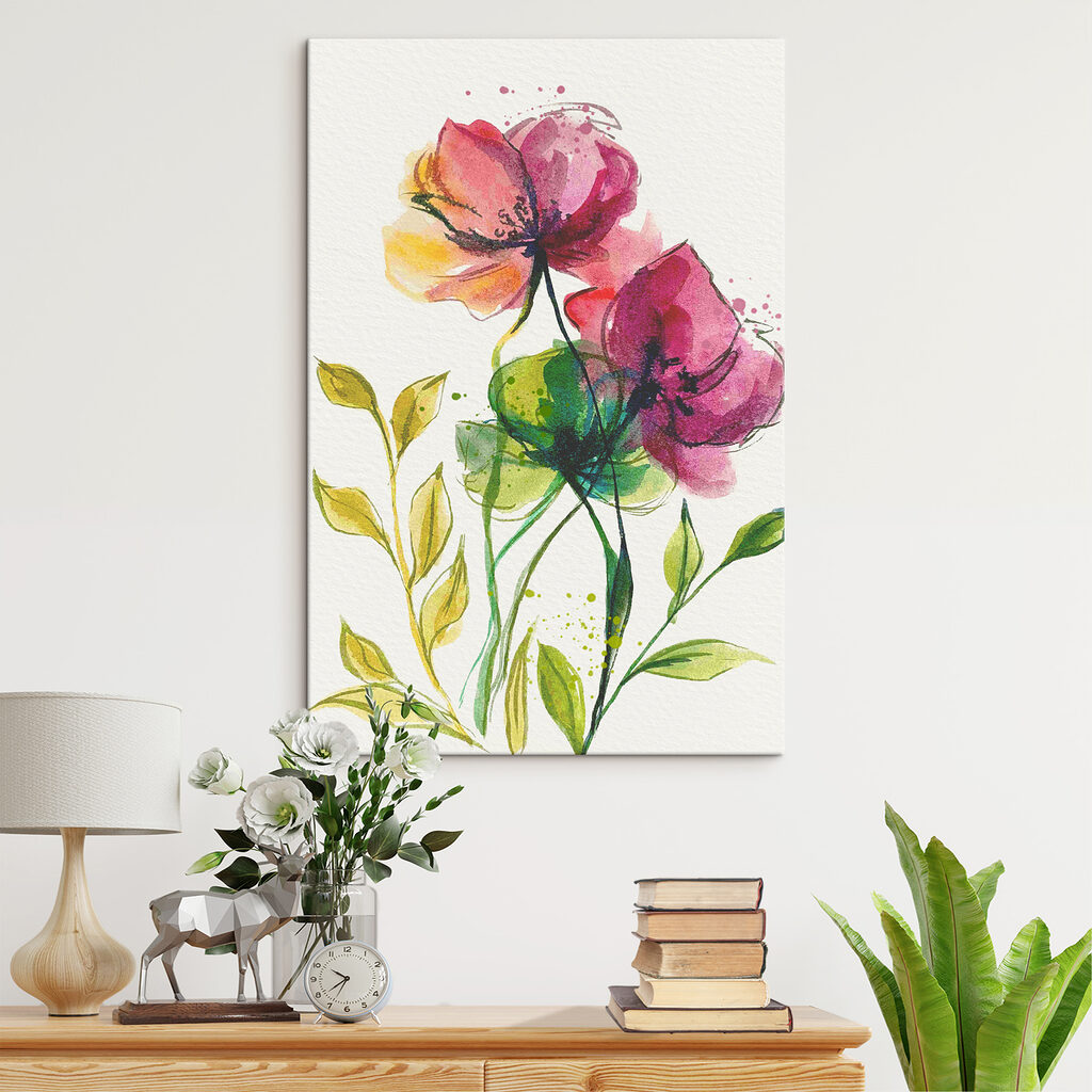Flores cor-de-rosa e amarelas — interior 1