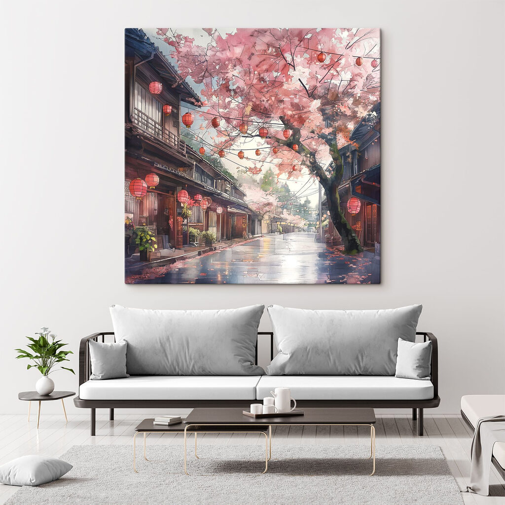 Flores sobre lanternas vermelhas — interior 3