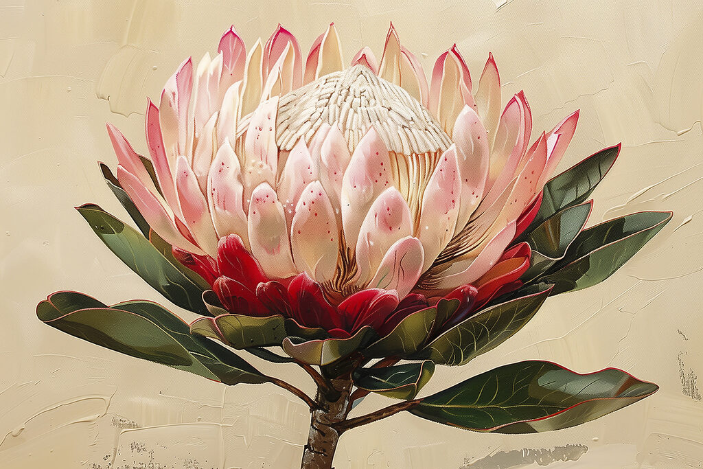 Protea aberta — design completo