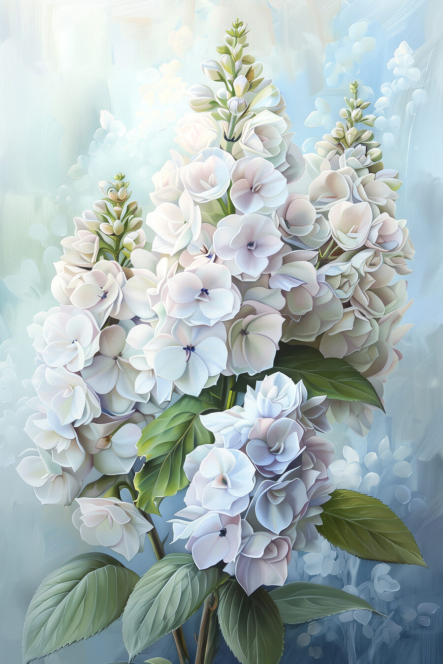 Flores em cachos altos — design completo