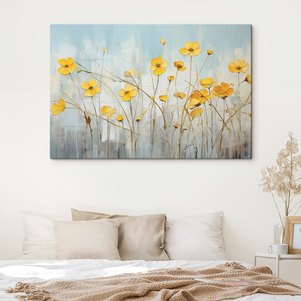 Flores amarelas em hastes — interior 1