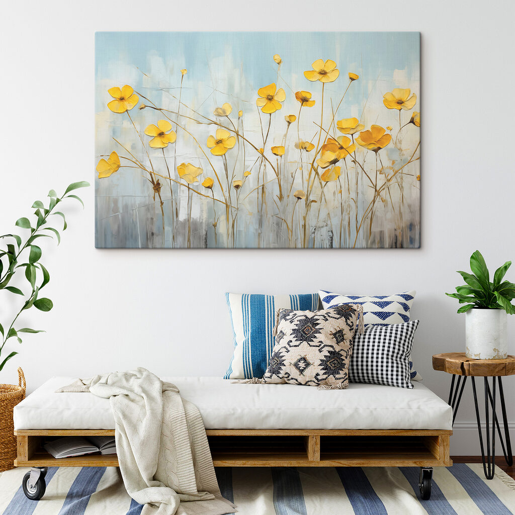 Flores amarelas em hastes — interior 2