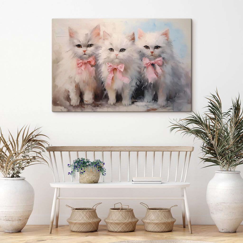Gatinhos com laços cor-de-rosa — interior 2