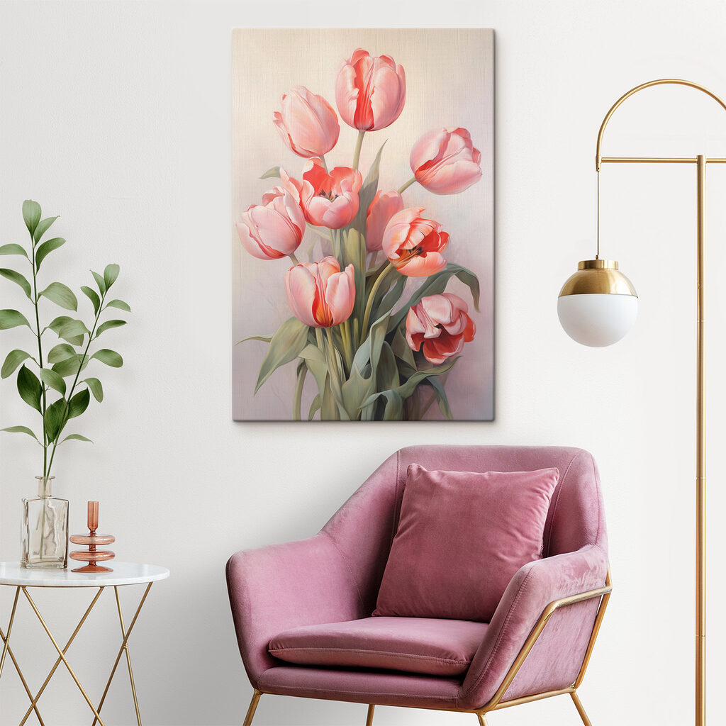 Tulipas cor-de-rosa a abrir — interior 2