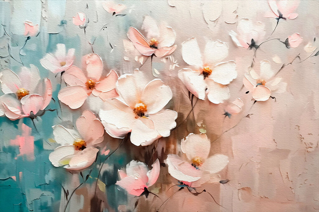 Flores em turquesa — design completo