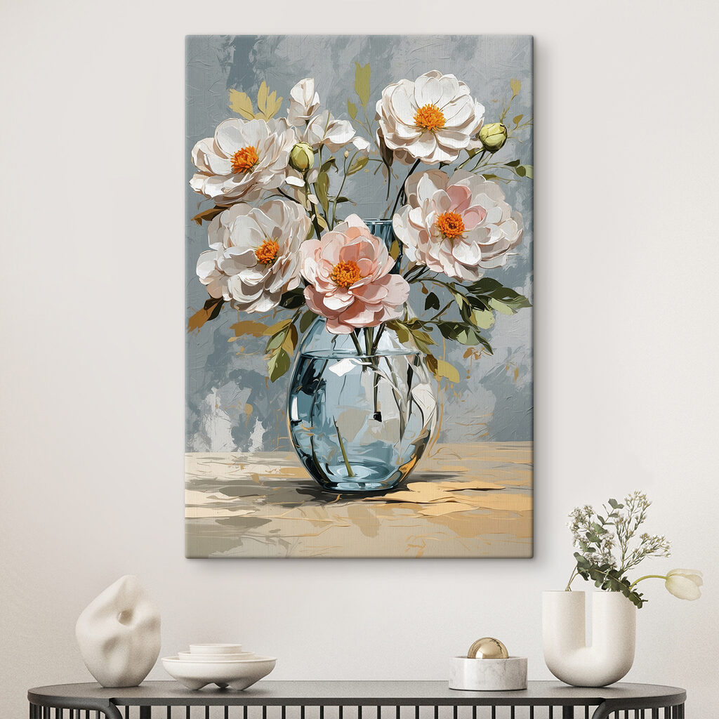 Flores em vidro azul — interior 1