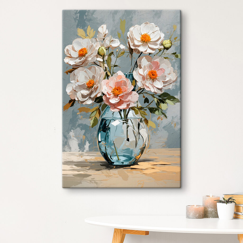 Flores em vidro azul — interior 2