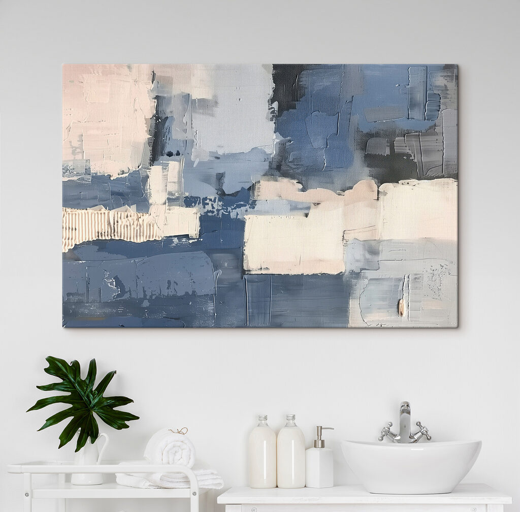 Blocos cinzentos sobre branco — interior 1