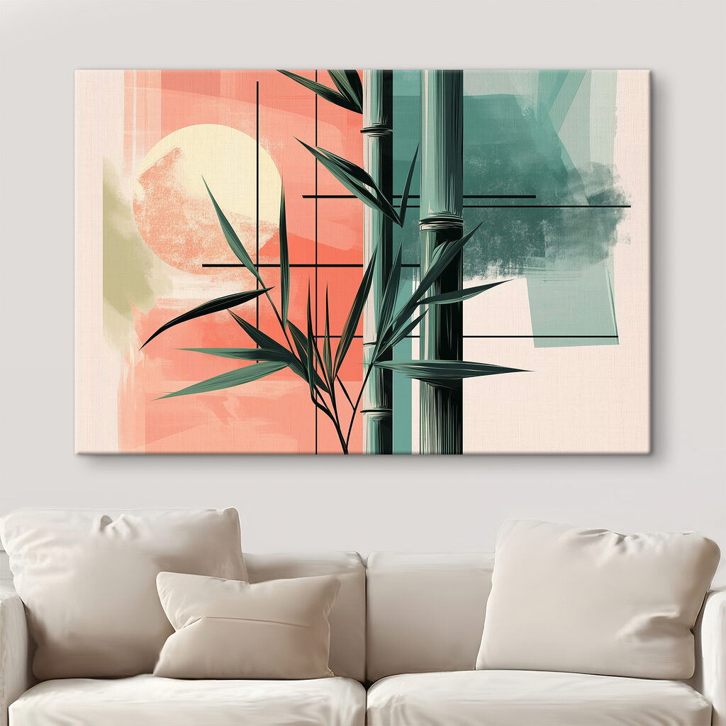 Bambu entre tons quentes — interior 1