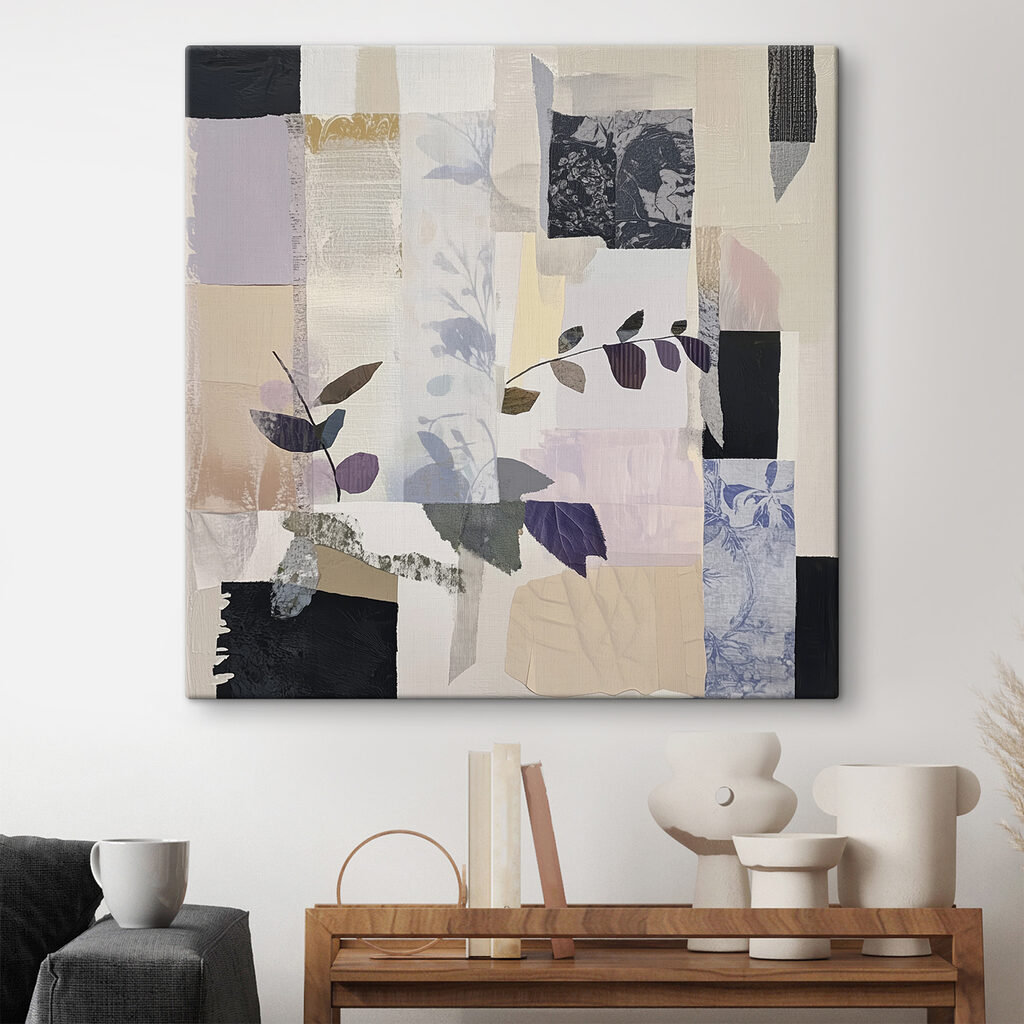 Folhas entre blocos claros — interior 1