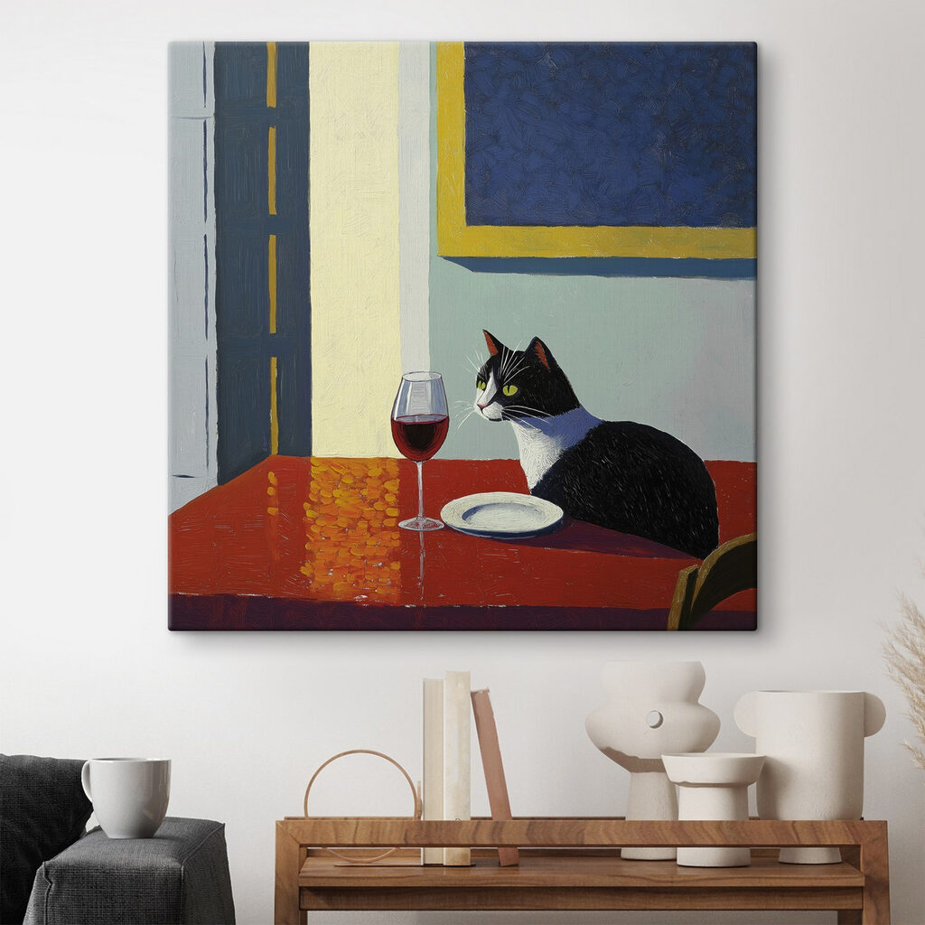 Gato com vinho tinto — interior 3
