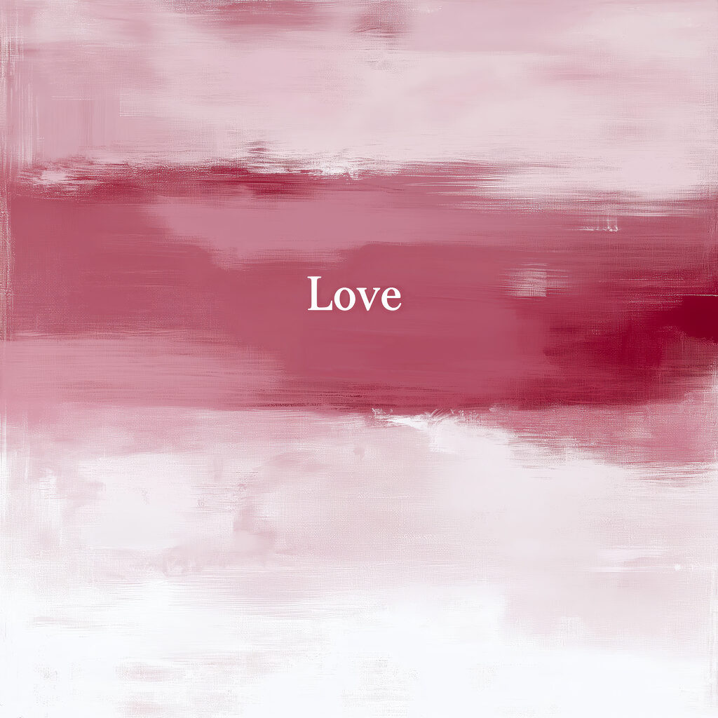 Amor em tinta cor-de-rosa — design completo