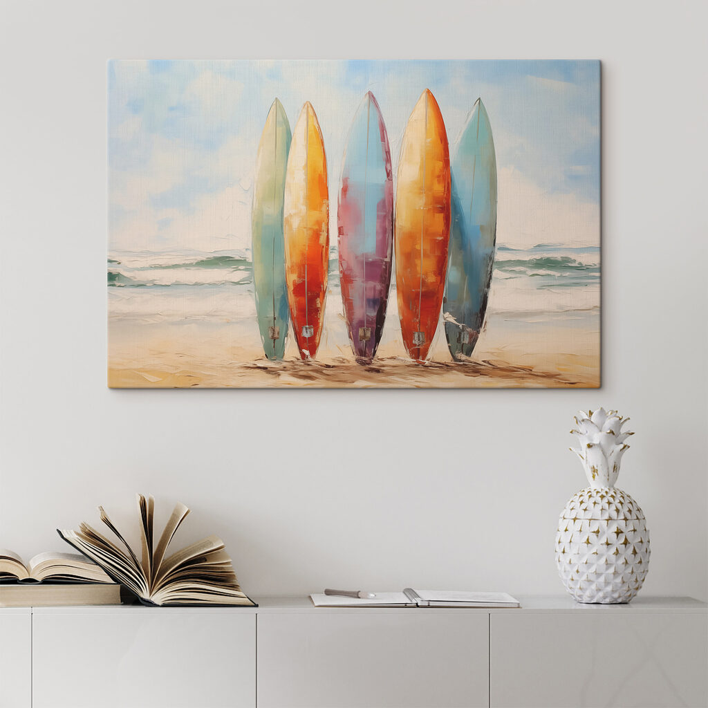 Pranchas de surf num interior