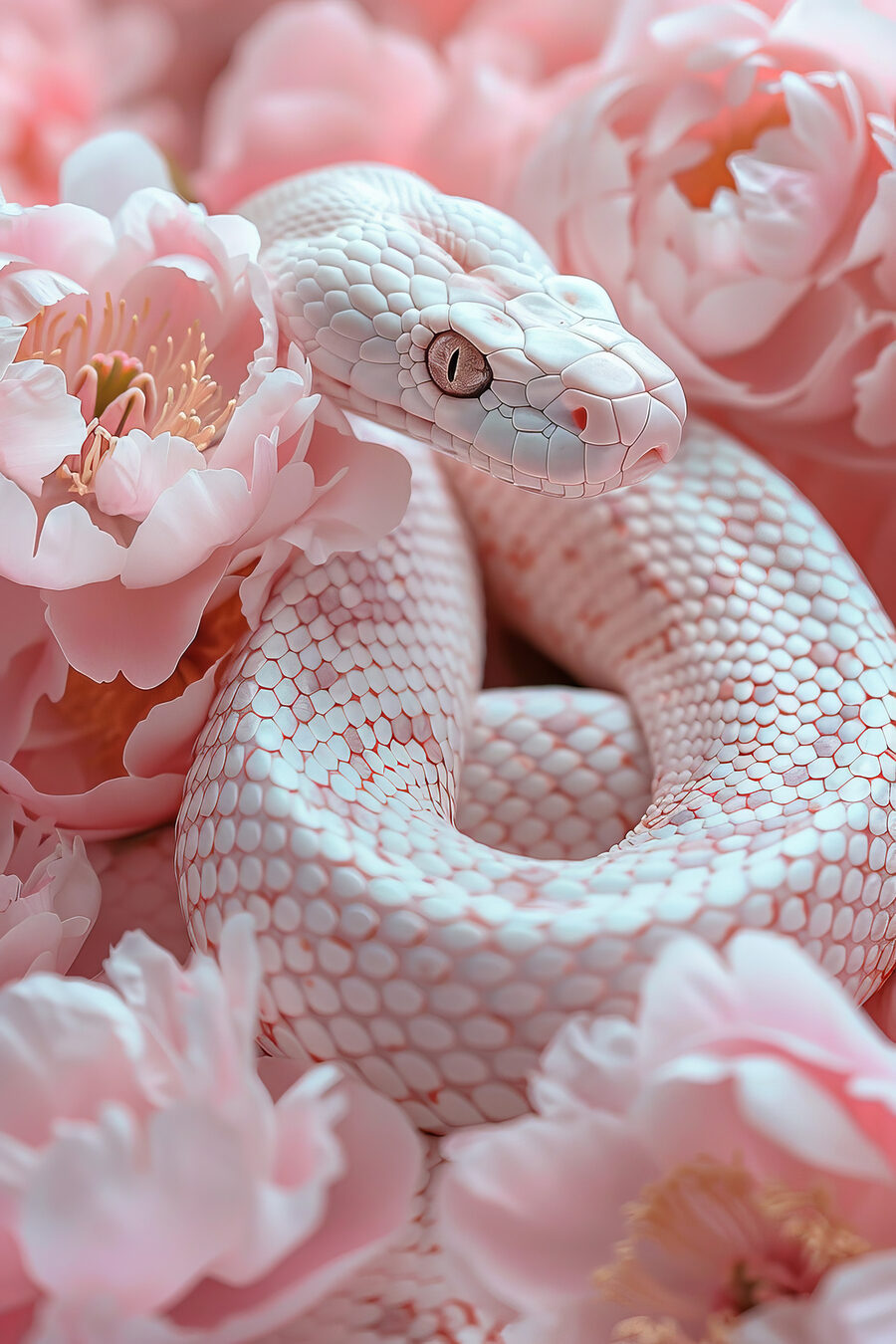 Cobra entre rosas — design completo