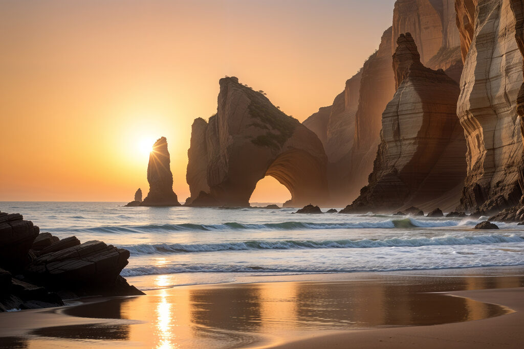 Entardecer no arco — design completo