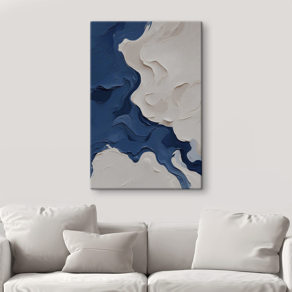 Azul-escuro entre camadas brancas — interior 2