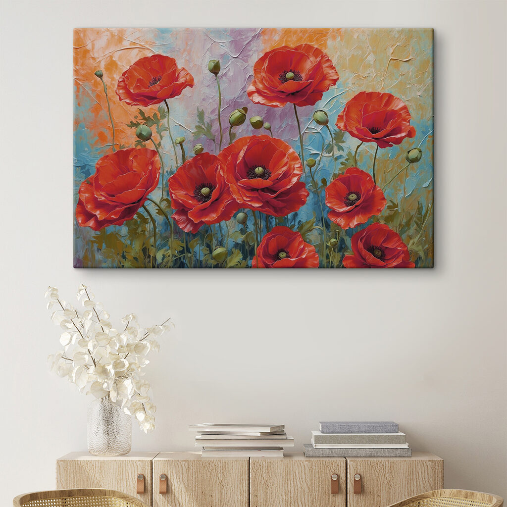Papoilas entre tons pastel — interior 2
