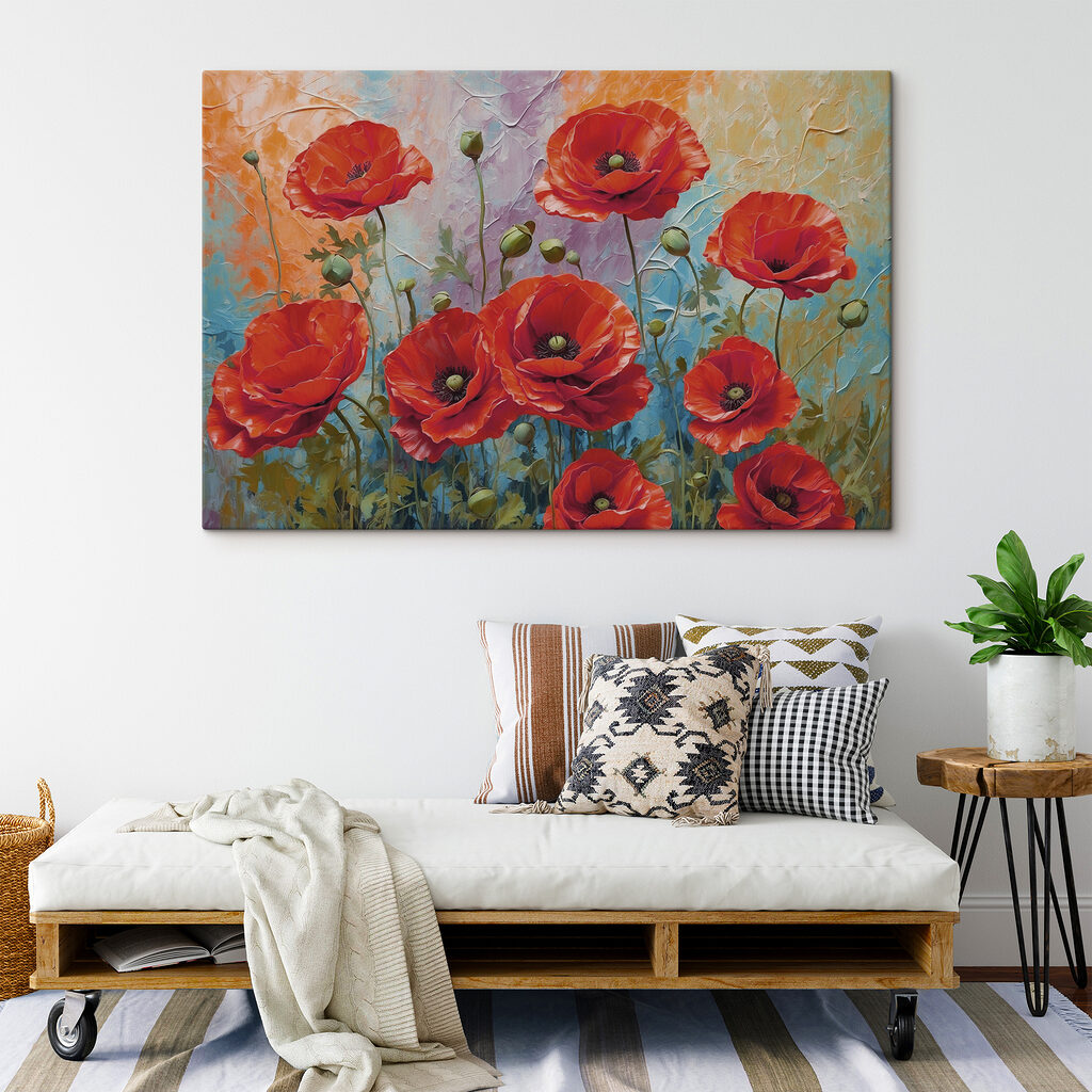Papoilas entre tons pastel — interior 3