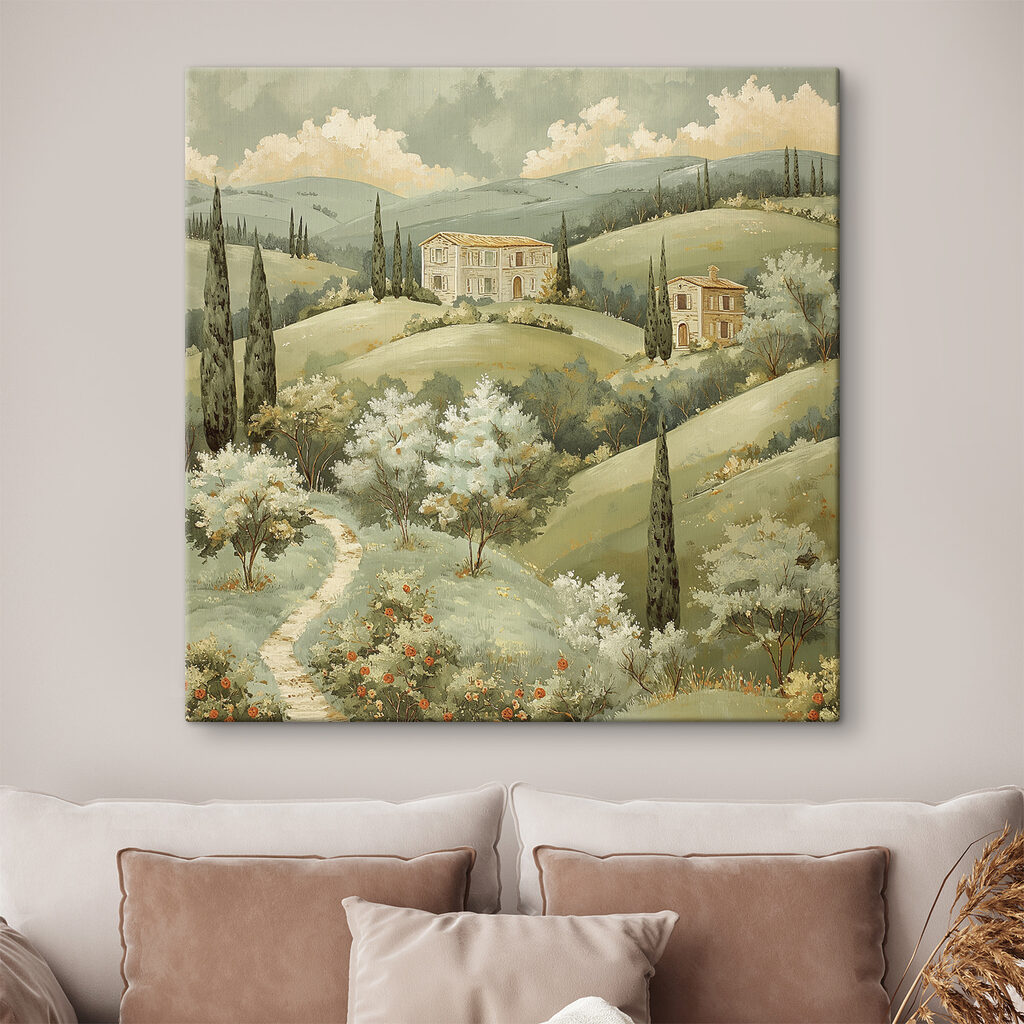 Casas sobre colinas floridas — interior 1