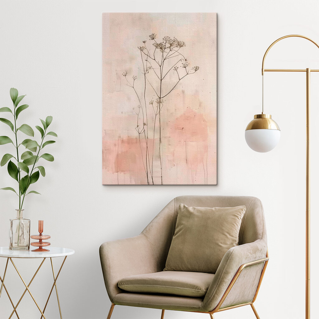 Umbelas finas sobre rosa — interior 1