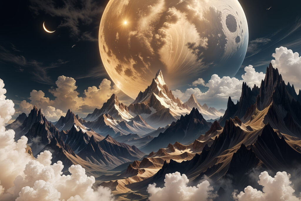 Lua sobre cumes escuros — design completo