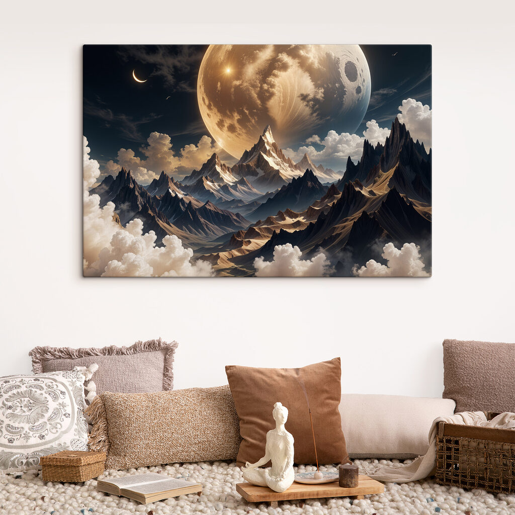 Lua sobre cumes escuros — interior 1
