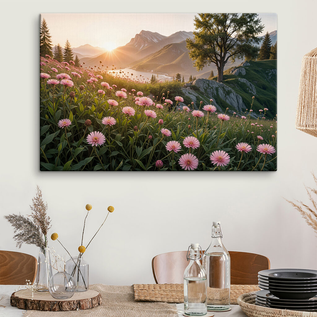 Flores cor-de-rosa na montanha — interior 1