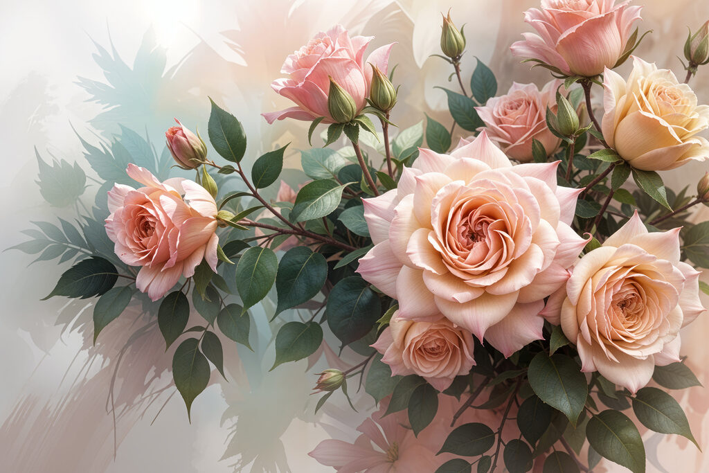 Rosas cor de salmão — design completo