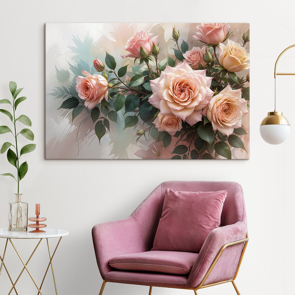 Rosas cor de salmão — interior 1
