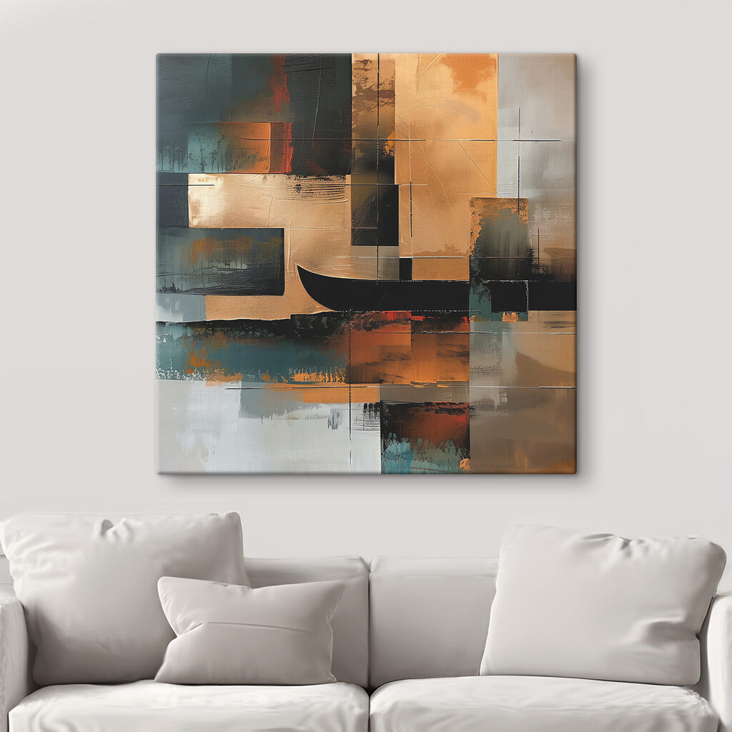 Formas abstratas em dourado — interior 1