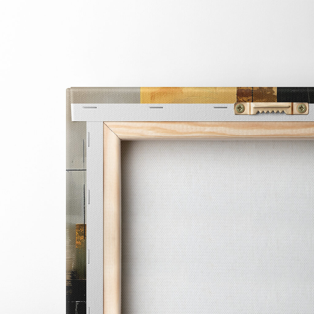 Formas abstratas em dourado — verso