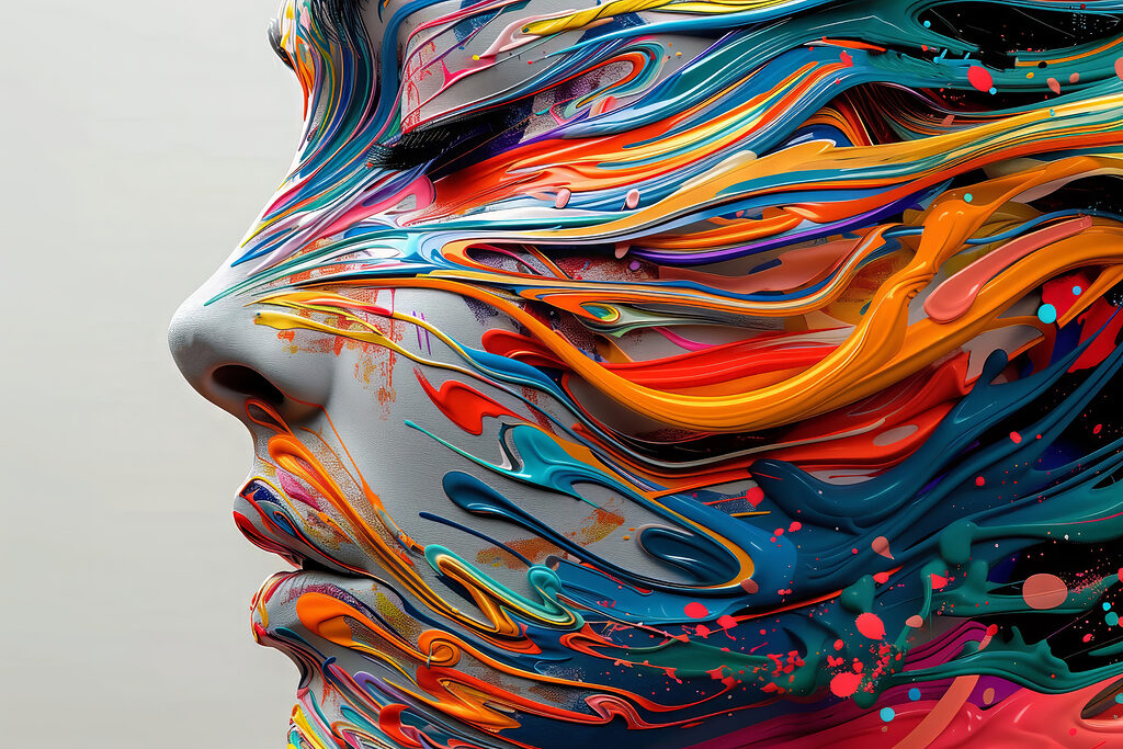 Perfil em faixas coloridas — design completo