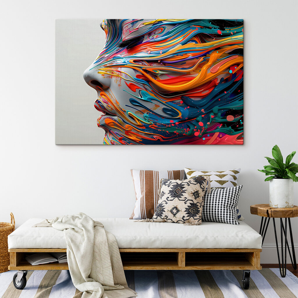 Perfil em faixas coloridas — interior 2