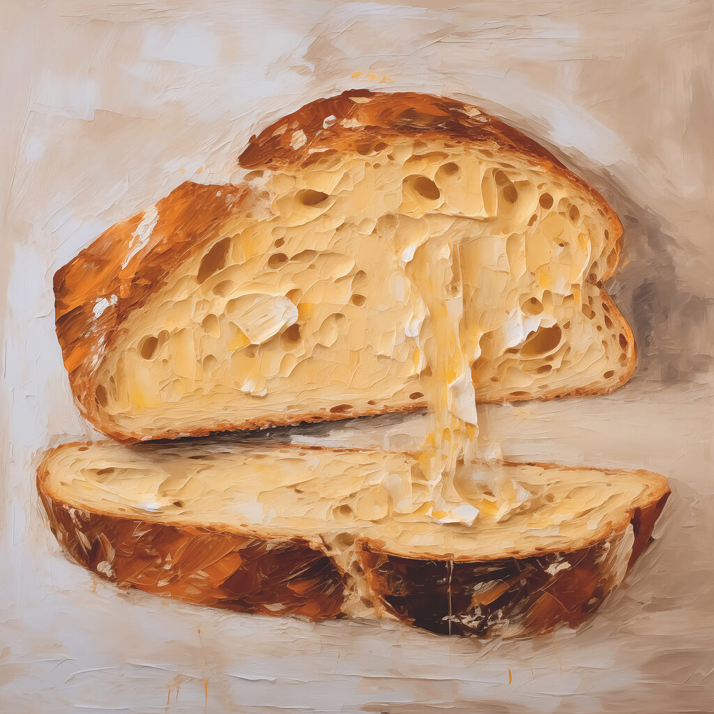 Pão fresco com manteiga — design completo