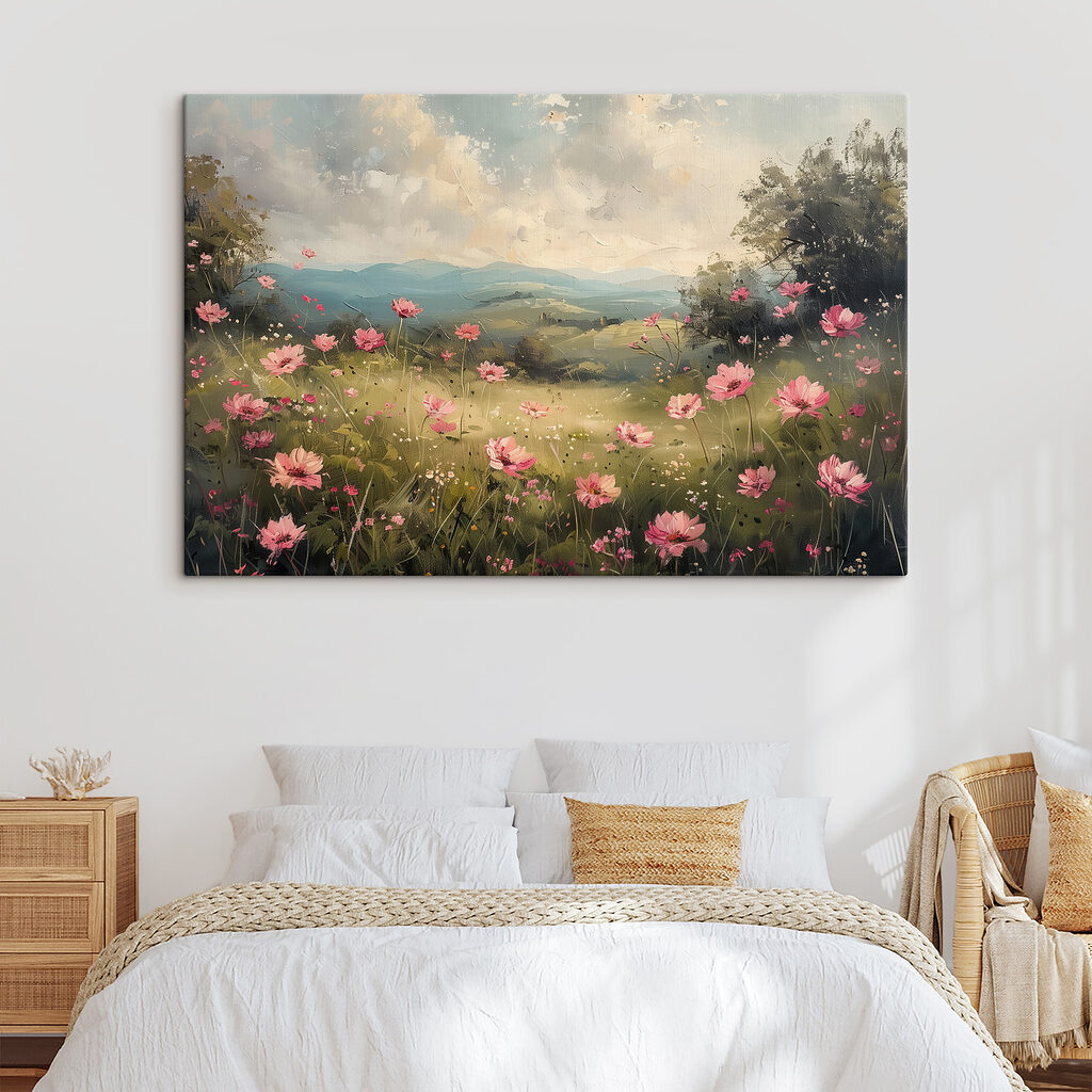 Vale cor-de-rosa sob nuvens — interior 1