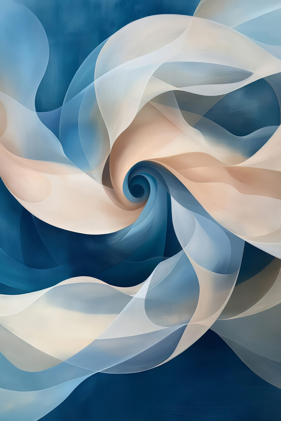 Um remoinho em azul — design completo