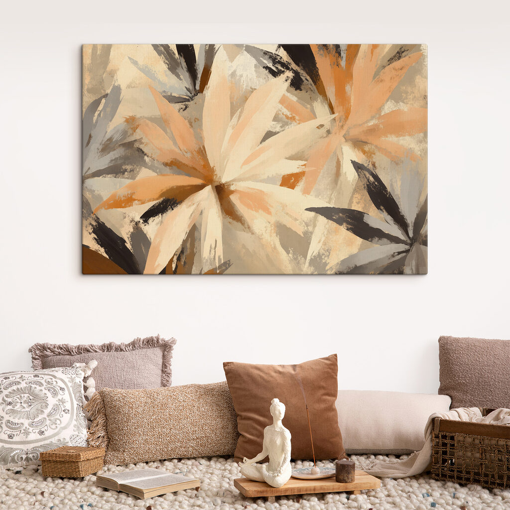 Folhas em tons terra — interior 1