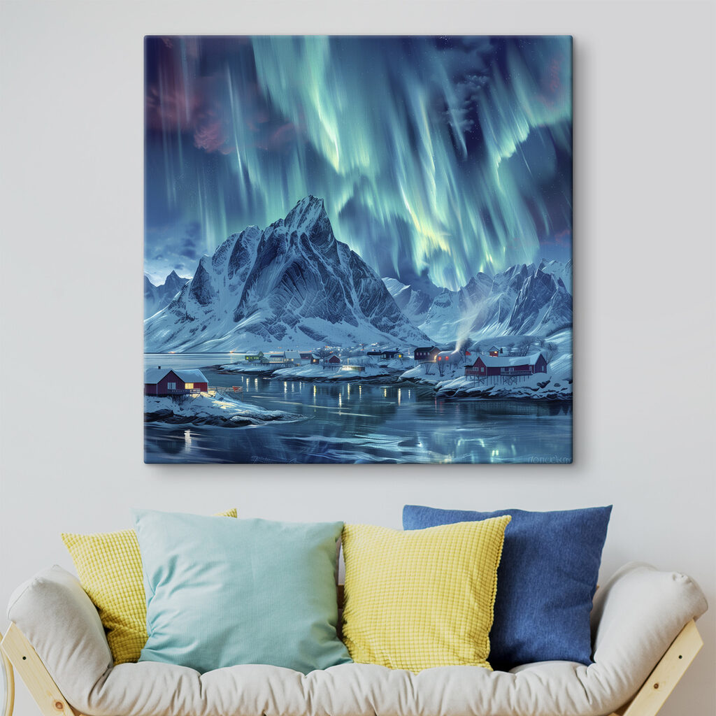 Luz turquesa sobre montanhas — interior 1
