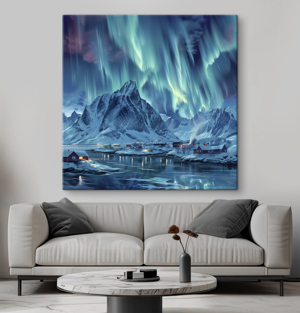 Luz turquesa sobre montanhas — interior 2