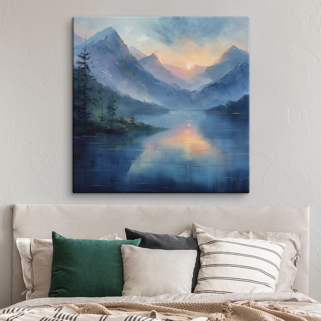 Lago azul ao entardecer — interior 2