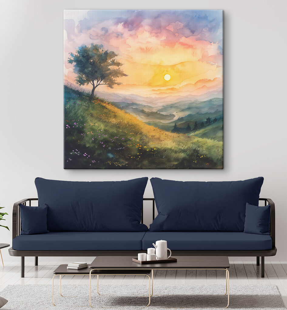 Árvore sob sol matinal — interior 1