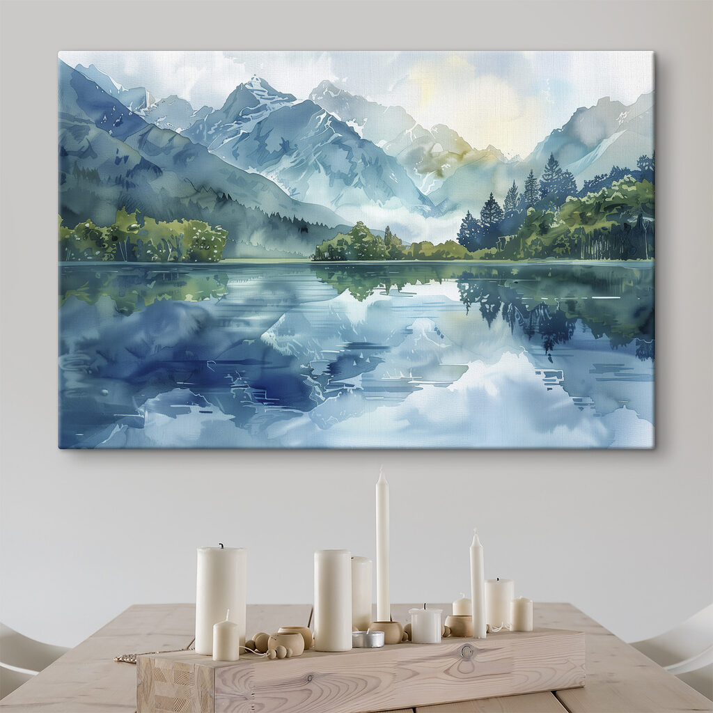 Margens verdes e montanhas — interior 1
