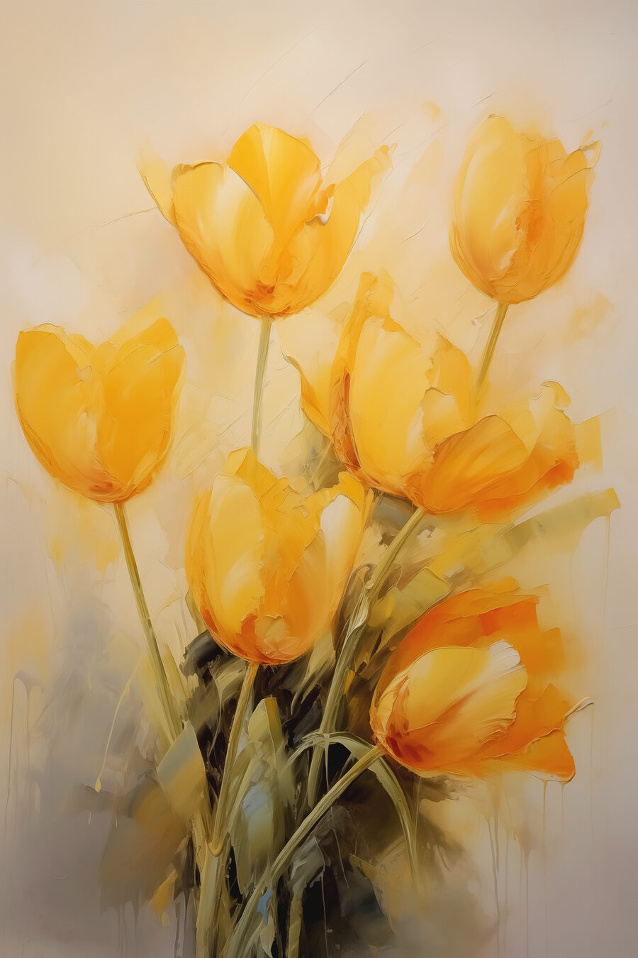 Tulipas amarelas em aguarela — design completo