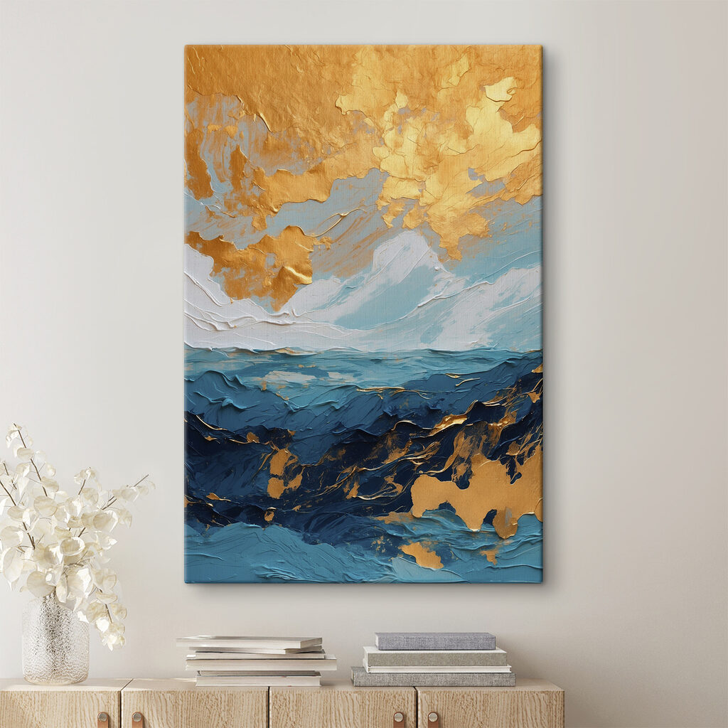 Céu dourado sobre azul-profundo — interior 2